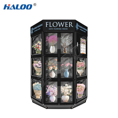 Haloo flower vending machine with SDK function, stainless steel body with cooling and humidification system