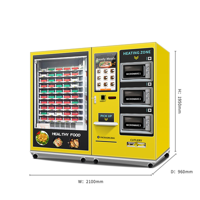Siłownia zdrowa żywność pożywna dieta automat półautomatyczny dostosowany automat sprzedający gorące jedzenie z 3 kuchenkami mikrofalowymi