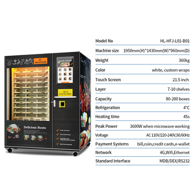 Gotowe do spożycia posiłki Automat do sprzedaży gorących posiłków Automat do dań gotowych z funkcją podgrzewania