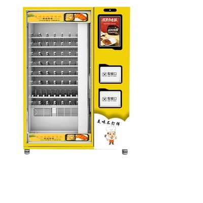 Automat do sprzedaży gotowych posiłków w pojemnikach na lunch Automat do sprzedaży posiłków z podwójną funkcją podgrzewania w kuchence mikrofalowej
