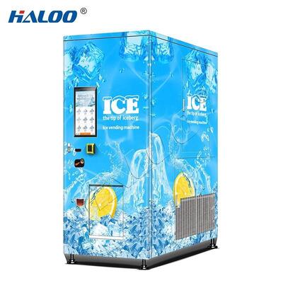 Haloo vending machine supplier screen type large capacity ice making vending machine, used to optimize ice making ATM vending machines