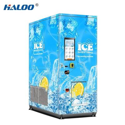 Haloo vending machine supplier screen type large capacity ice making vending machine, used to optimize ice making ATM vending machines